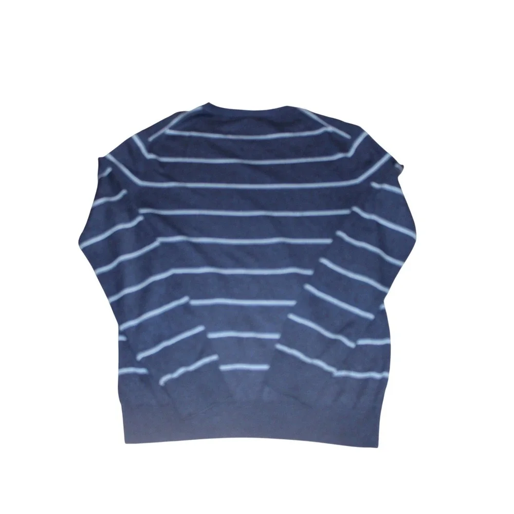 Banana Republic Sweater Mens Small Navy Blue Excellent Silk Cashmere Striped